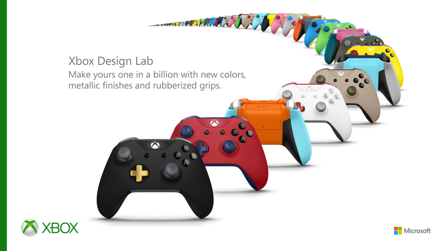 Xbox Design Lab Controller mit mehreren Farbvarianten - Bild: Xbox Design Lab / Microsoft