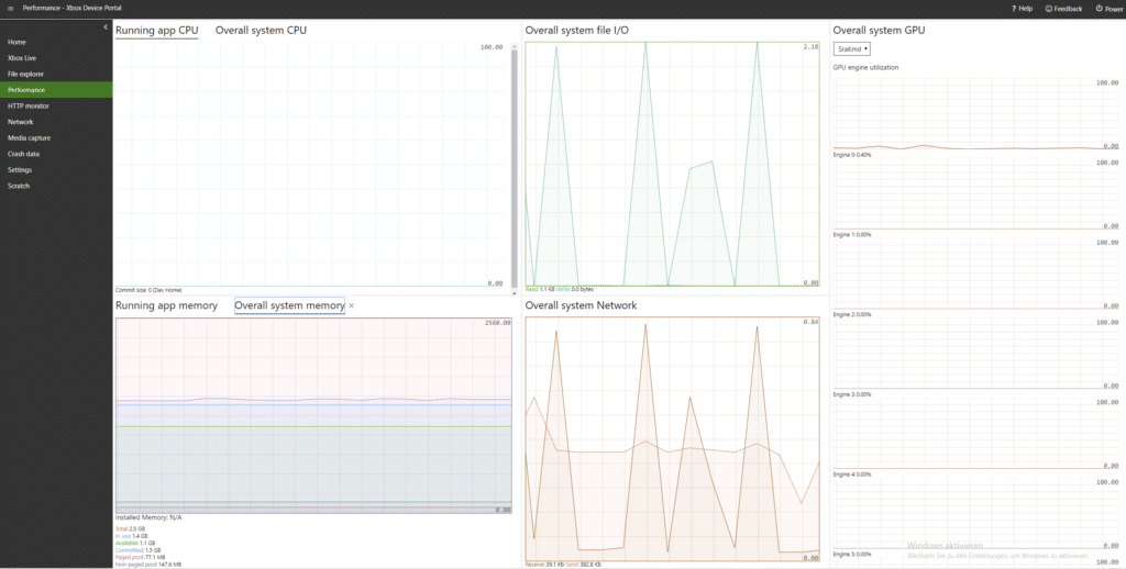 Xbox One X Device Portal Development - Remote Performance