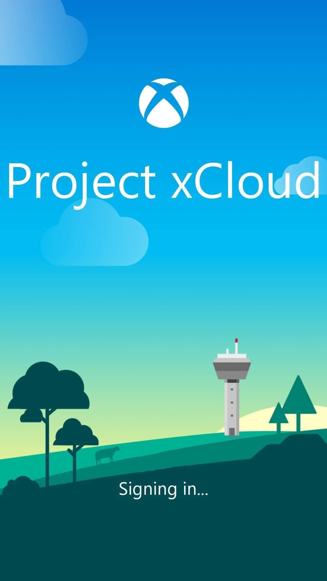 xCloud welcome screen