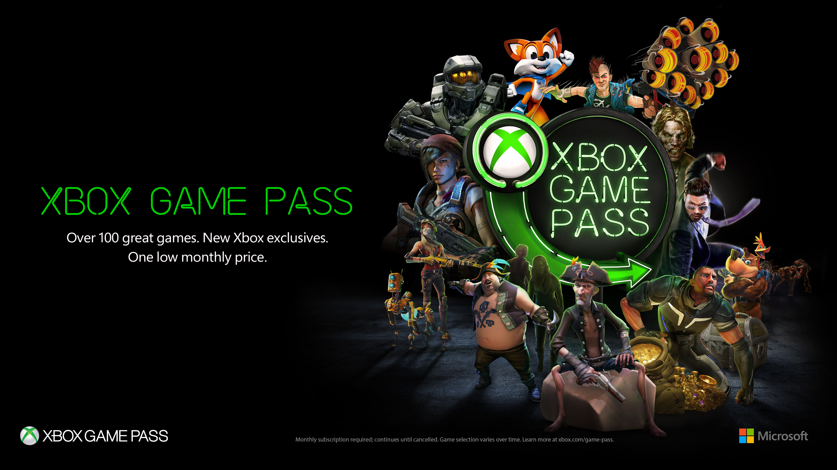 Xbox Game Pass Character Breakout Horizontal Black