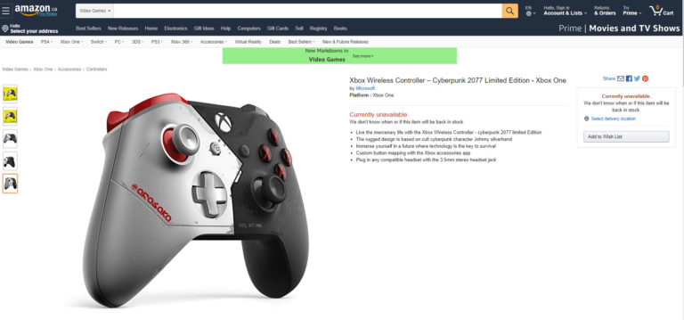 Xbox One X Cyberpunk 2077 Limited Edition