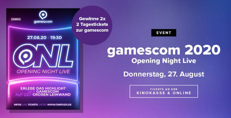 gamescom 2020 Opening Night Live im Cineplex