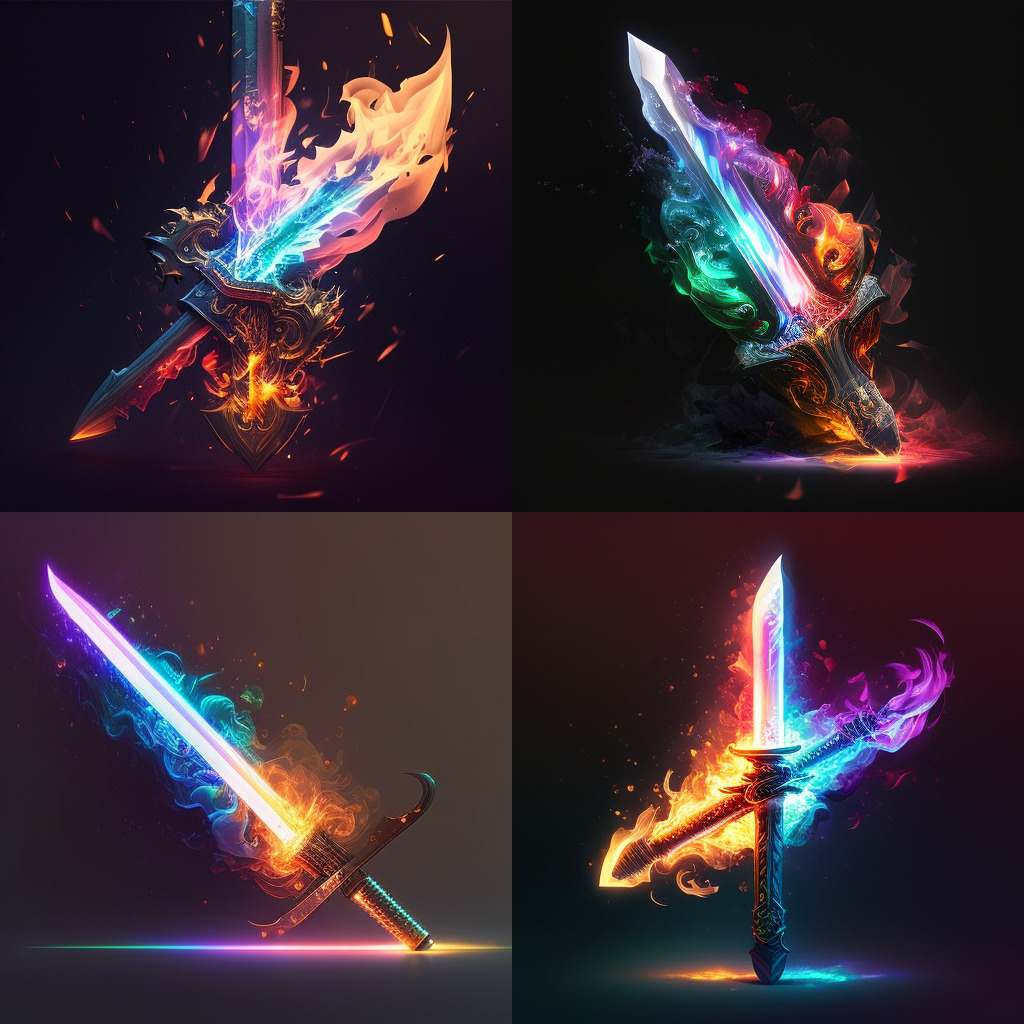 Burning RGB Sword --stylize 750 --v 4