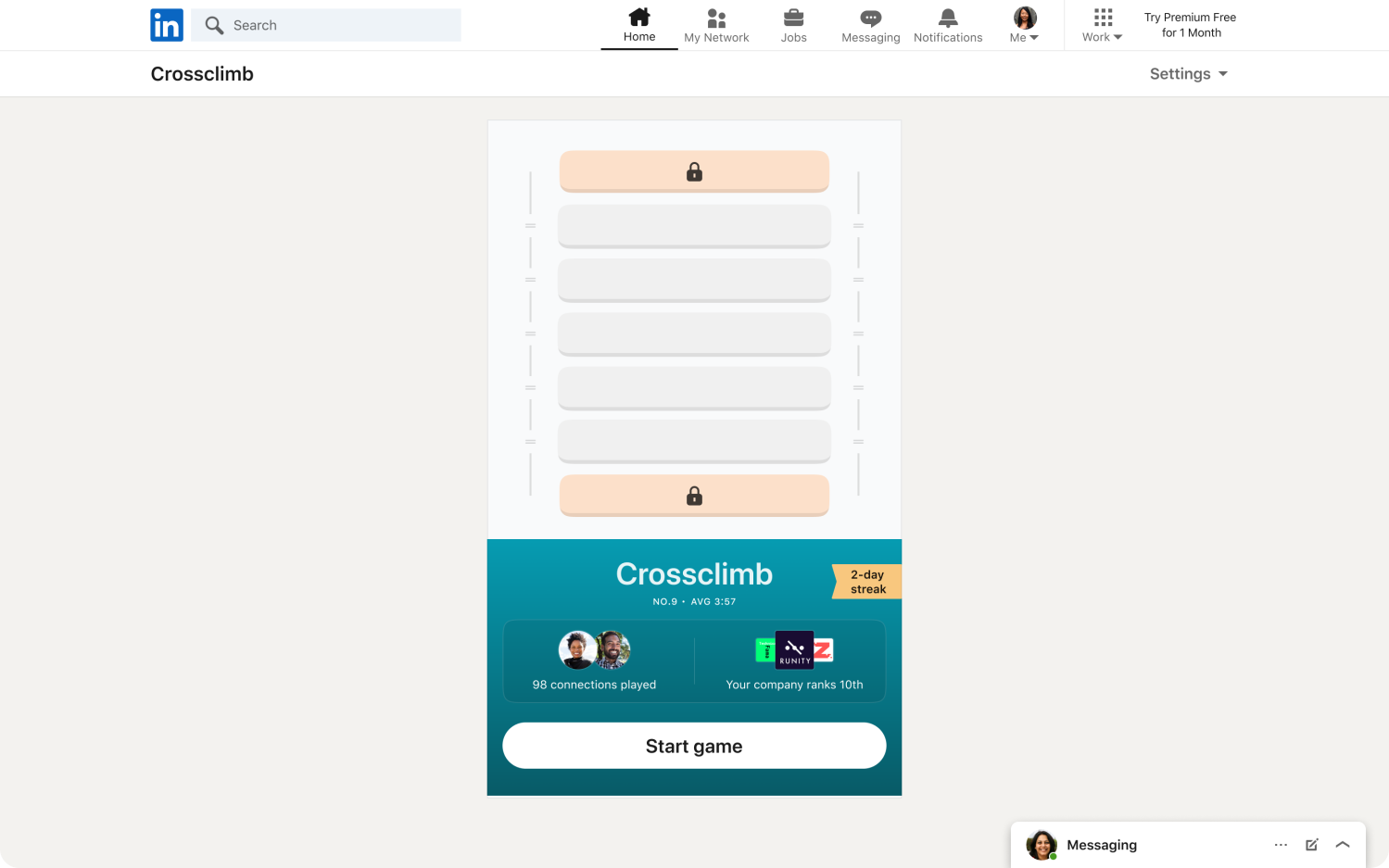 LinkedIn - Gamification - Crossclimb