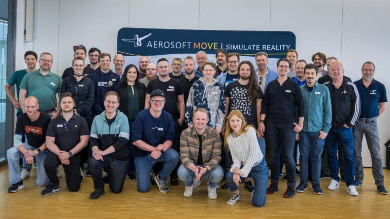 Gruppenbild der Entwickler unter dem Publisher Aerosoft - Quelle: Aerosoft