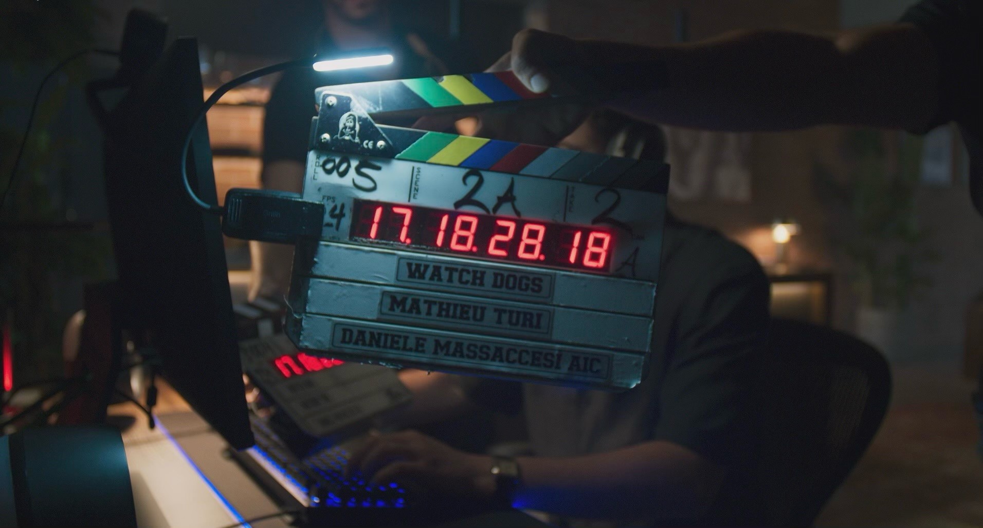 Flimklappe am Set vom Watch Dogs Film - Quelle: Ubisoft X Account