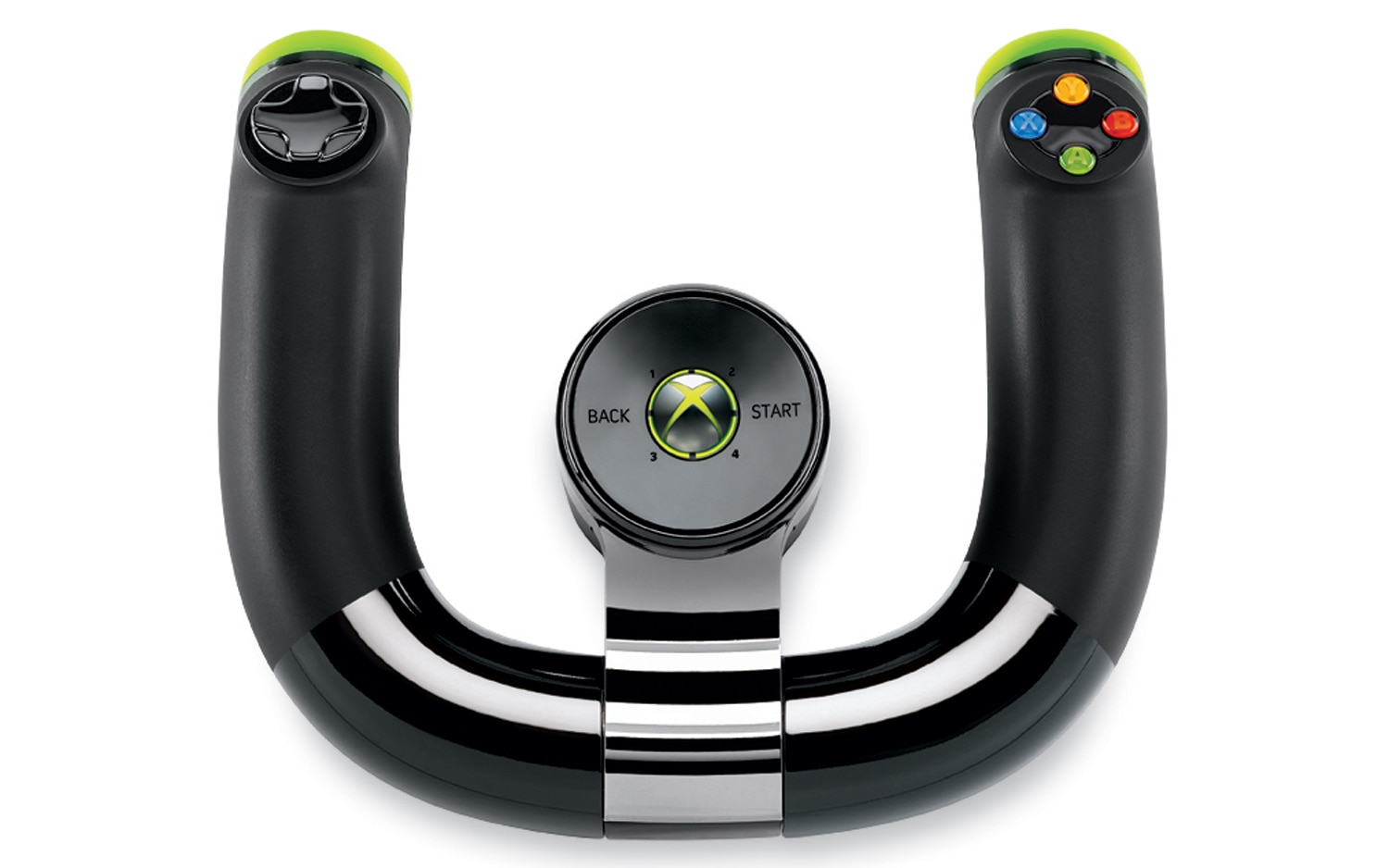 Das Xbox 360 Wireless Racing Wheel in Schwarz