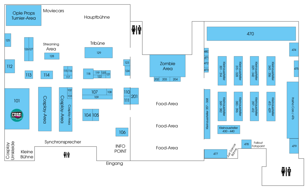 Hallenplan der Comiccon Freiburg 2024