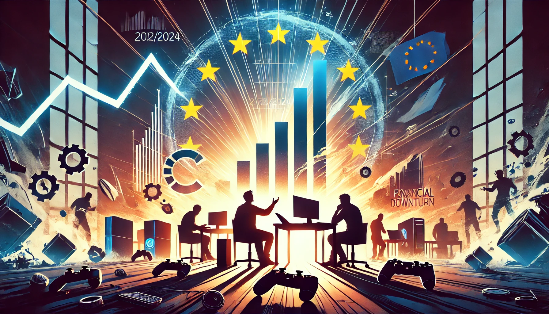 DALL-E Visualisierung - Gaming Industrie stark Rückläufig