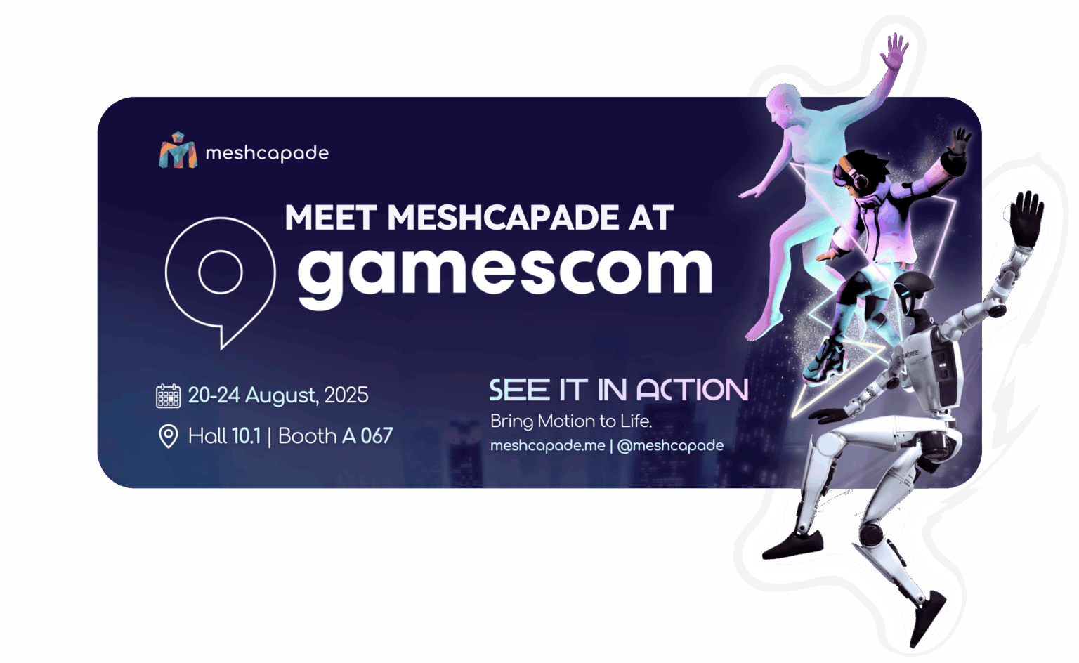 Meshcapade Keyart für die gamescom 2025 - Bild Meshcapade