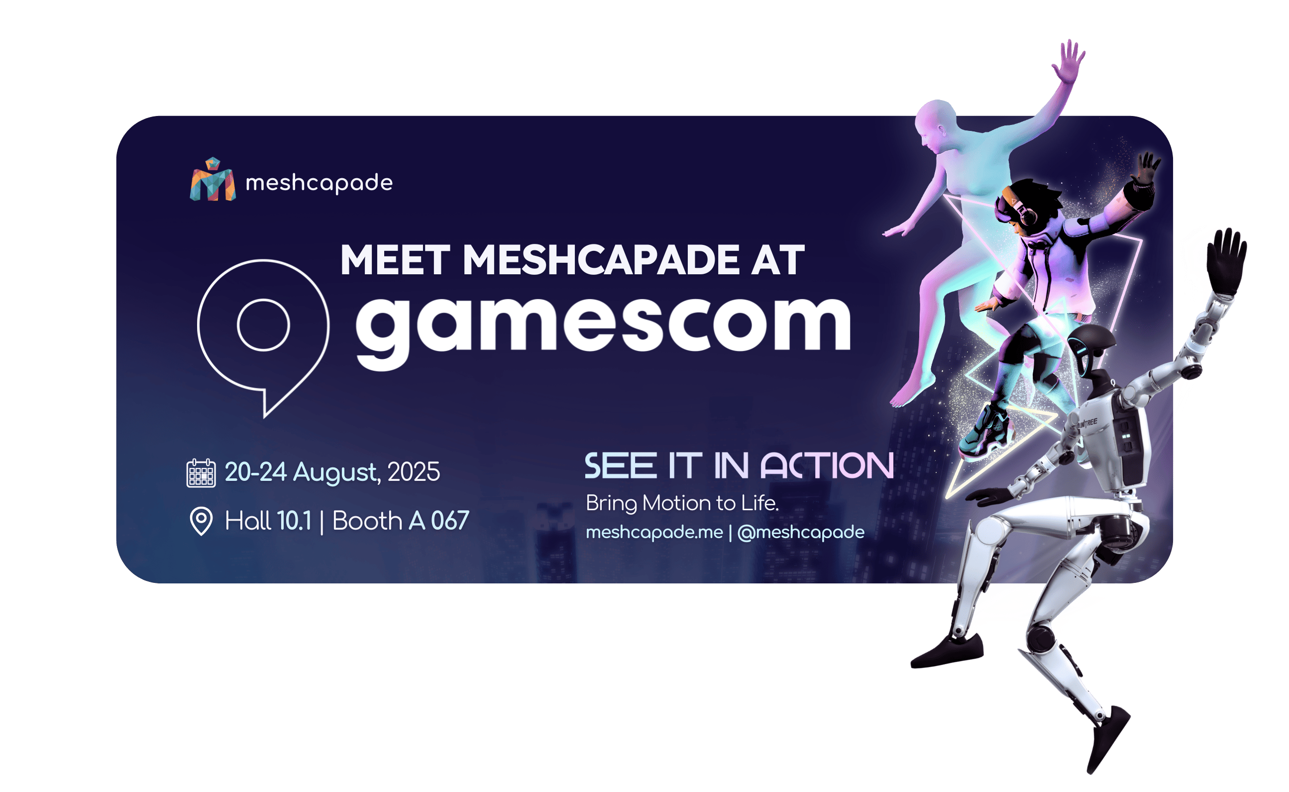 Meshcapade Keyart für die gamescom 2025 - Bild Meshcapade