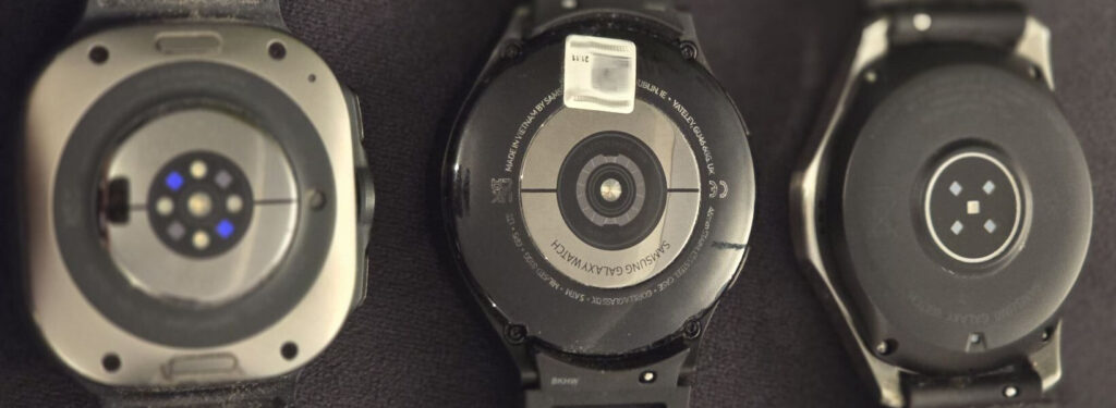 Die Induktionsspulen haben sich im Verlauf der Generationen sichtbar geändert. Von Links nach rechts Ultra, S4, S3.