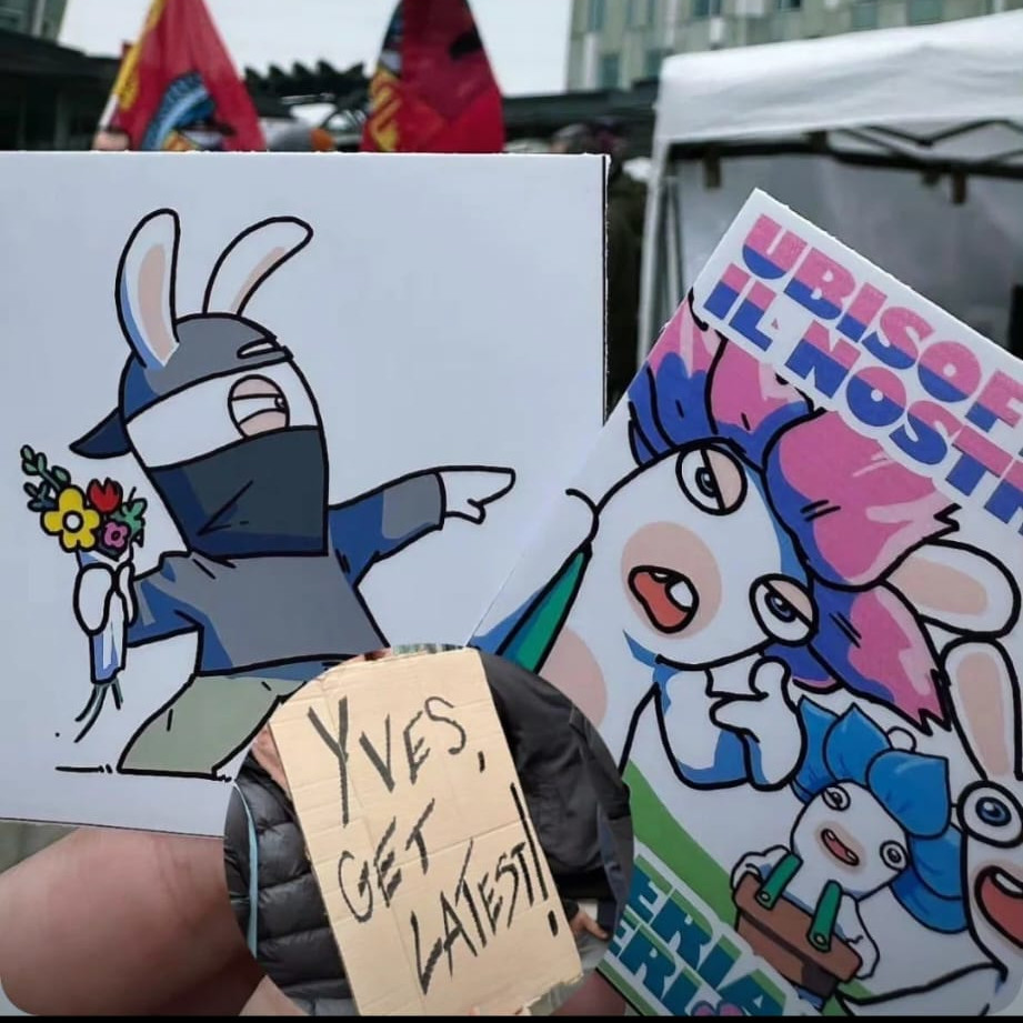 Ubisoft Mitarbeiter streiken kreativ - Bild: Ubisoft Mitarbeiter