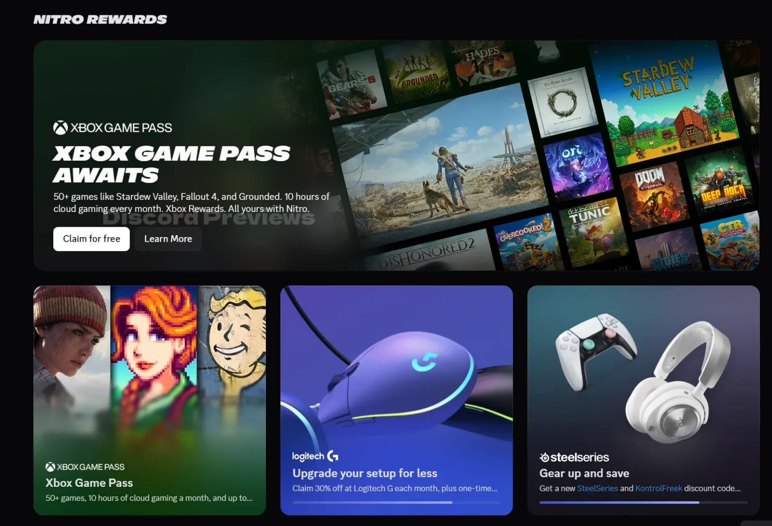 Discord Preview präsentiert Xbox Game Pass - Bild: X(DiscordPreviews)