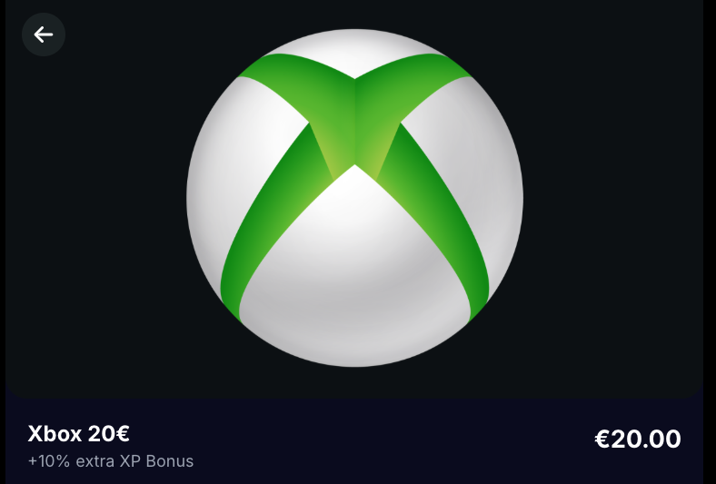 XP Card mit Xbox Guthaben - Screenshot: Mobile App