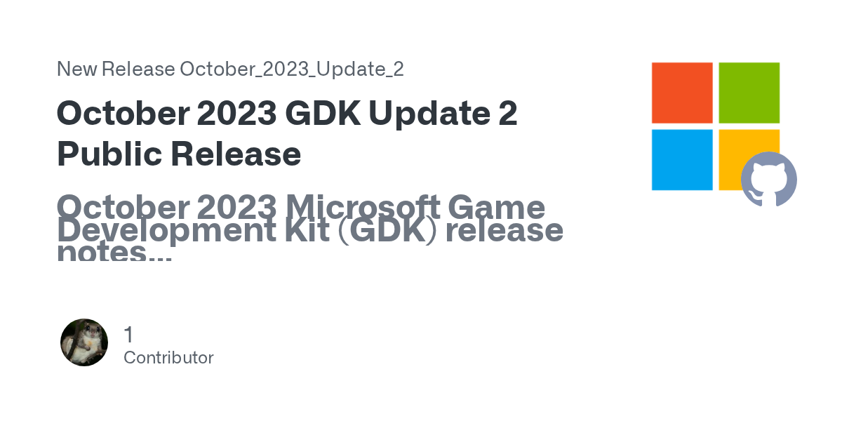 October 2023 GDK Update 2