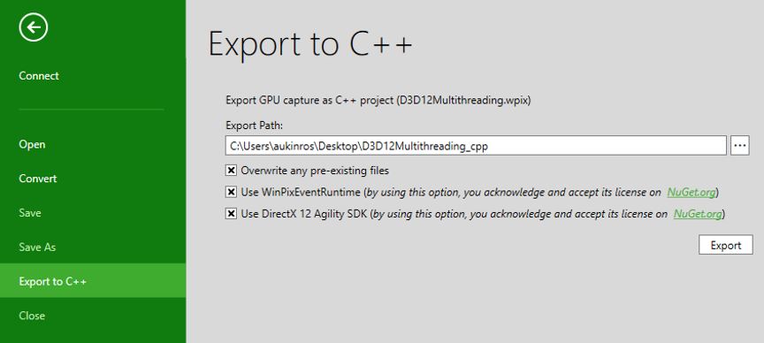 PIX 2203.30: Export to C++ teilt GPU-Captures als kompilierbare D3D12-Reproduktion - Bild: PIX on Windows Blog (Microsoft)