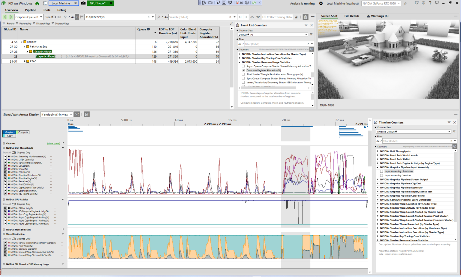 PIX on Windows 2310.30: deutlich schnellere Pipeline-Ansicht und erweitertes Raytracing-Debugging