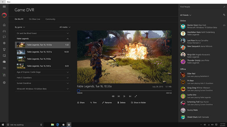 Xbox Game Bar in Windows 10 - Bild: Xbox Wire