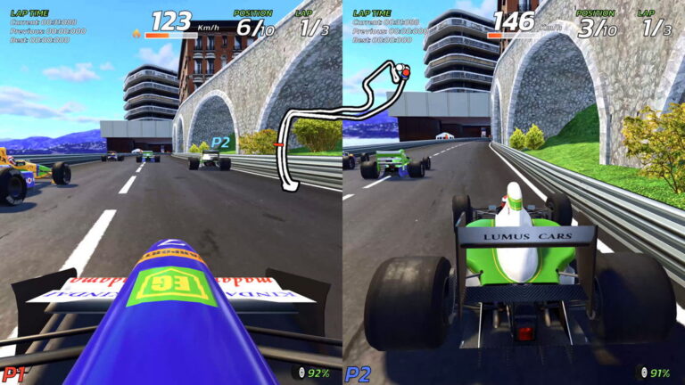 Gameplay-Screenshot aus dem Arcade-Rennspiel 4PGP
