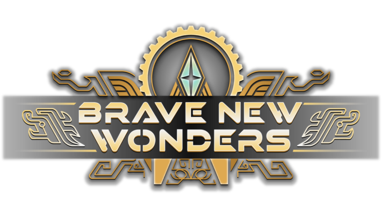 Logo von Brave New Wonders, einem Steampunk-Strategiespiel