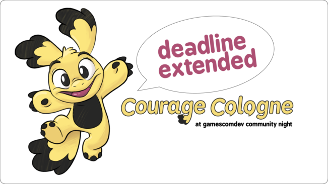 Banner zur Deadline-Verlängerung für Courage Cologne und Games [4Diversity] Showcase