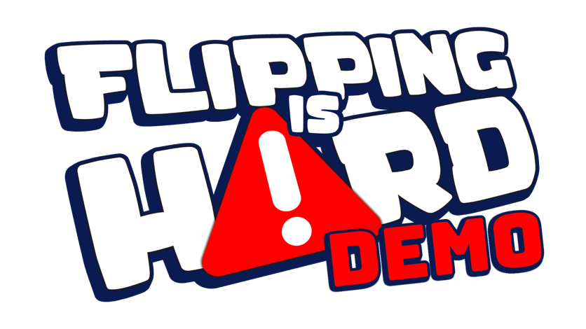 Logo des Spiels Flipping is Hard mit Demo-Hinweis