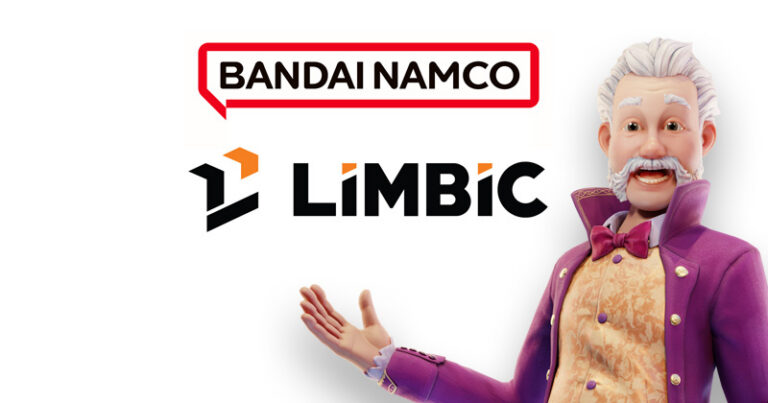 Bandai-Namco- und Limbic-Entertainment-Logos mit Park-Beyond-Figur