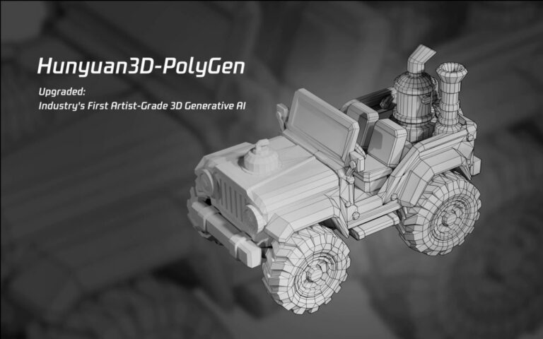 Tencent stellt Hunyuan3D-PolyGen für automatische Retopologie von 3D-Assets vor