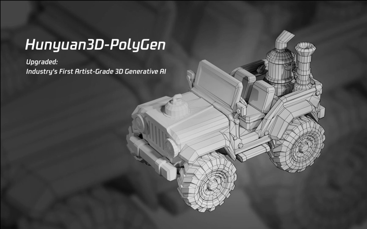 Tencent stellt Hunyuan3D-PolyGen für automatische Retopologie von 3D-Assets vor
