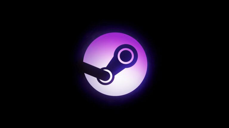 Steam-Logo auf dunklem Hintergrund