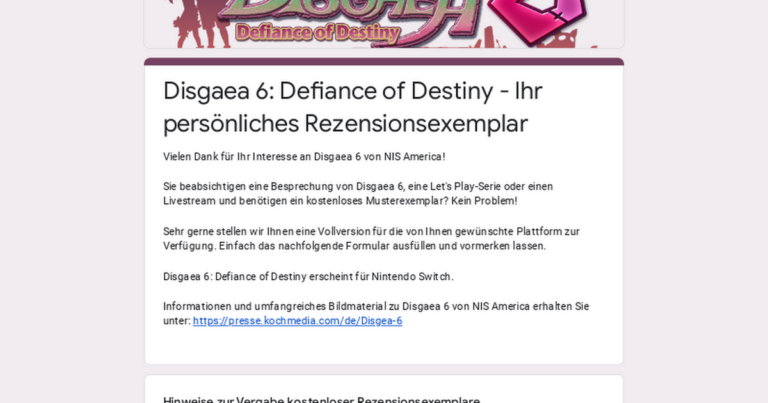 Veröffentlichungsdatum von Disgaea 6 bekannt gegeben (NIS-America-Pressemitteilung)