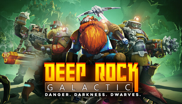 Deep Rock Galactic mit vier Zwergen in einer Höhle