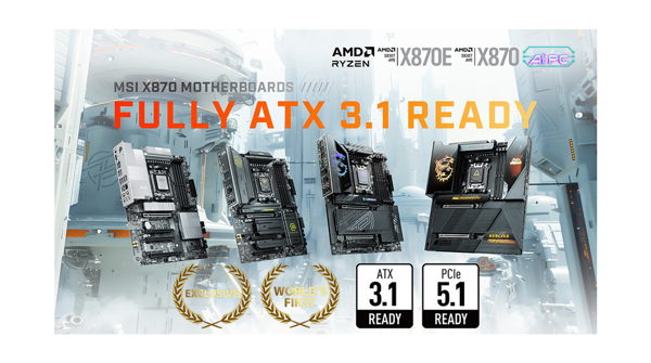 MSI X870- und X870E-Mainboards mit zusätzlichem 8-poligem PCIe-Stromanschluss - Bild: MSI