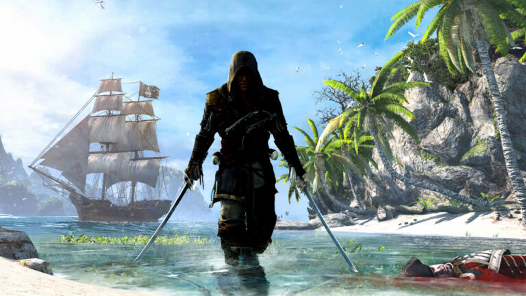 Assassine aus Assassin’s Creed vor einer tropischen Küste