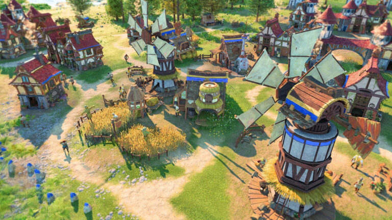 Screenshot aus Die Siedler mit mittelalterlicher Siedlung - Bild: Ubisoft Blue Byte