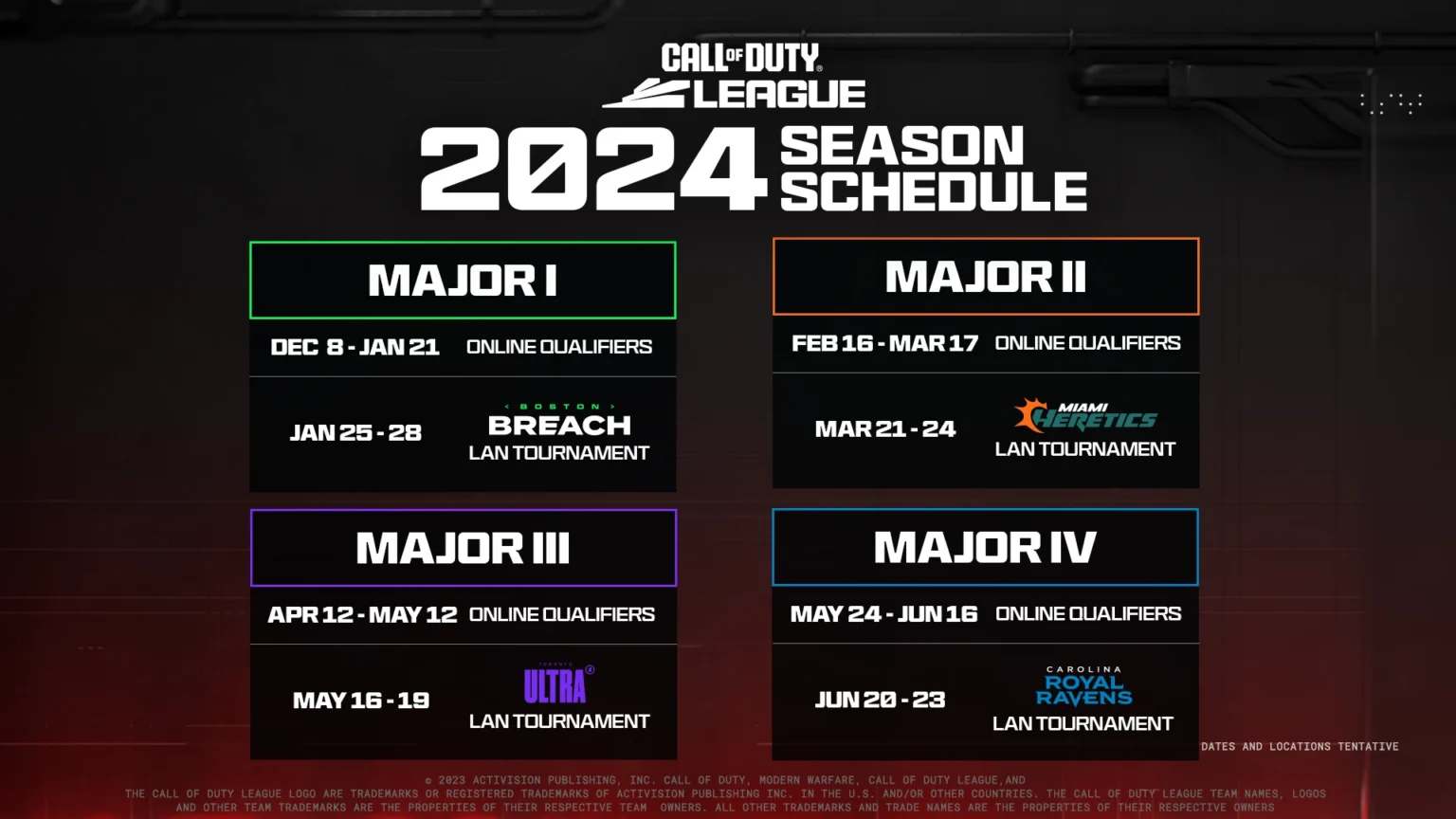 Call of Duty League 2024: Saisonstart mit Miami Heretics und Carolina Royal Ravens als rebrandeten Franchises
