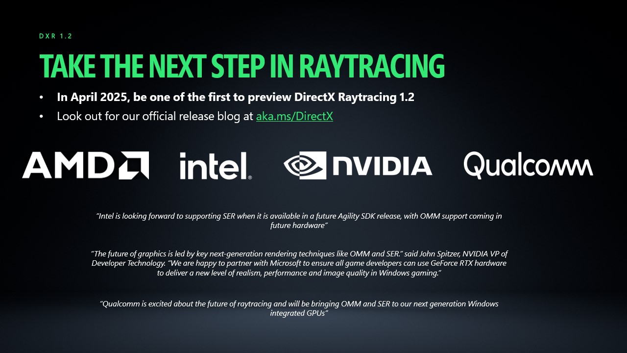 DXR 1.2 soll Raytracing in Spielen verbessern - Bild: microsoft.github.io