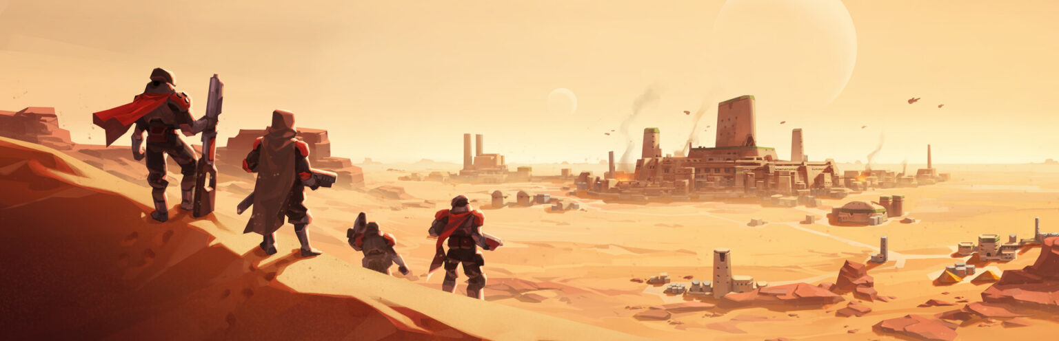 Dune: Spice Wars auf Xbox Series X|S mit Einheiten und Wüstenlandschaft