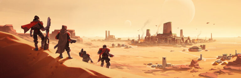 Dune: Spice Wars auf Xbox Series X|S mit Einheiten und Wüstenlandschaft