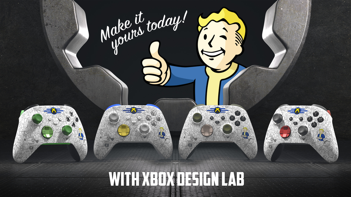 Fallout-Controller im Xbox Design Lab mit Vault-Tec- und Fraktionsmotiven
