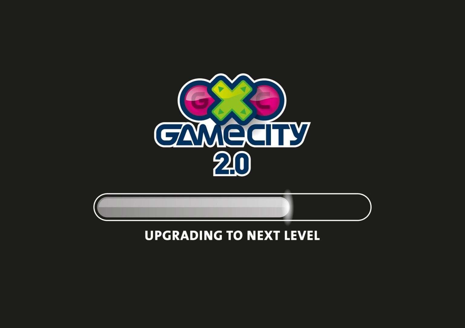 Game City 2.0 mit Ladebalken für die geplante Neuausrichtung 2027