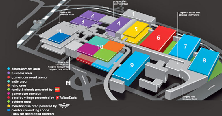 gamescom 2022 Hallenplan mit Hallenübersicht