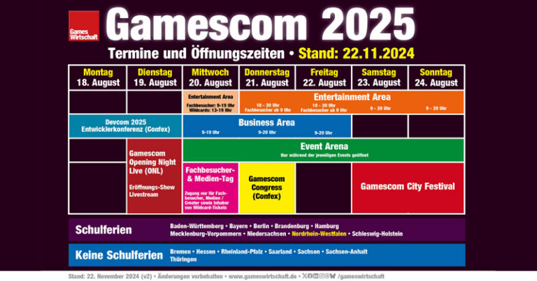 gamescom 2025: Termine und Öffnungszeiten im Überblick