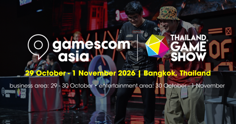 gamescom asia x Thailand Game Show 2026 in Bangkok mit Gaming-Bühne und Besuchern