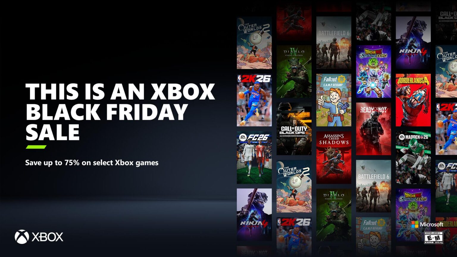 Xbox Black Friday 2025: Riesiger Sale mit über 2000 reduzierten Spielen und Zubehör gestartet