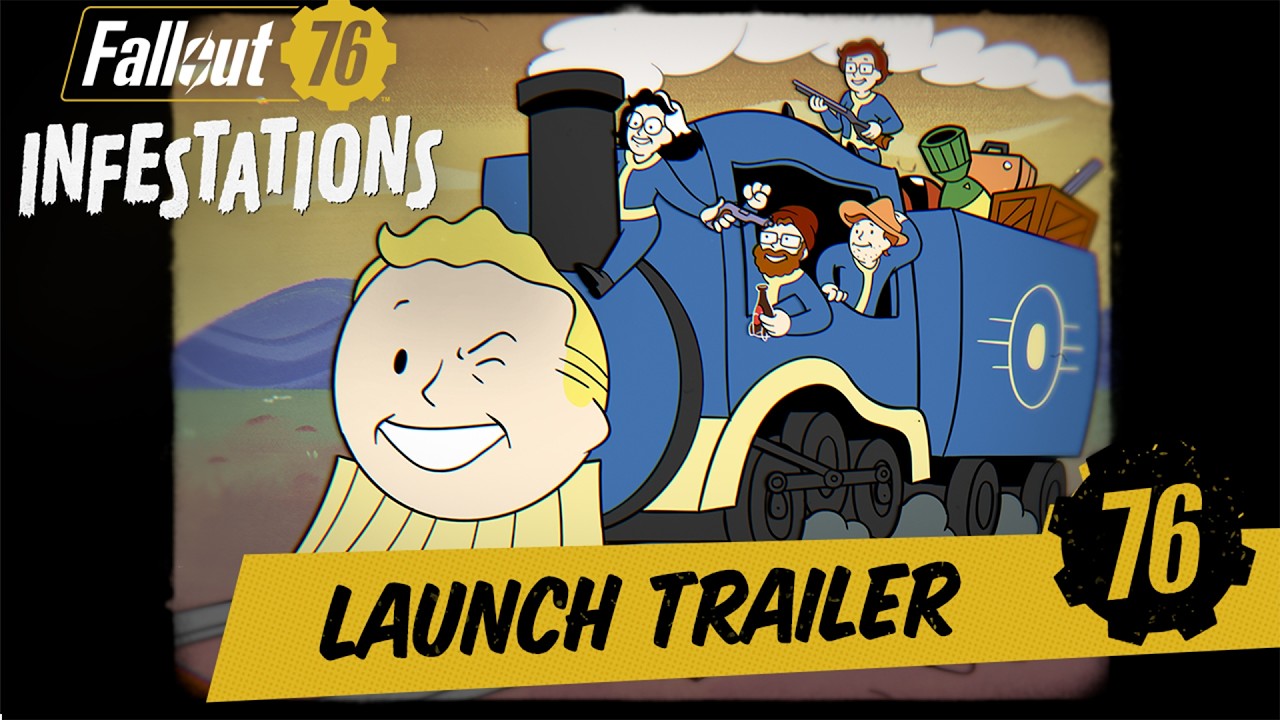Fallout 76 Infestations Launch Trailer Thumbnail zeigt eine verseuchte Zone in Appalachia mit mutierten Kreaturen