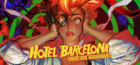 Hotel Barcelona Late Check-Out DLC Key Art mit der Protagonistin in einem düsteren Hotel-Flur