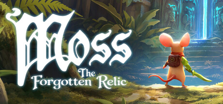 Titelbild von Moss: The Forgotten Relic mit der Hauptfigur Quill in einer Fantasy-Umgebung