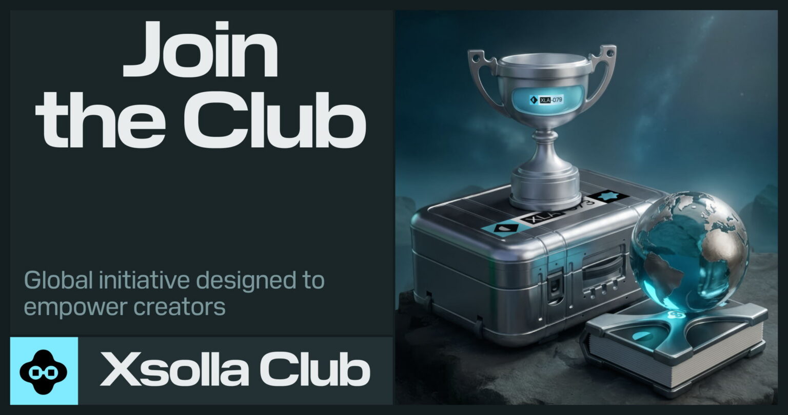 Xsolla Club PR-Banner mit Logo und Veranstaltungshintergrund